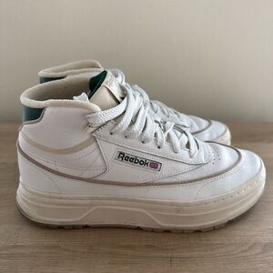 Reebok White and Green Sneakers